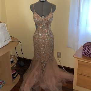 Terani pink sequin mermaid dress